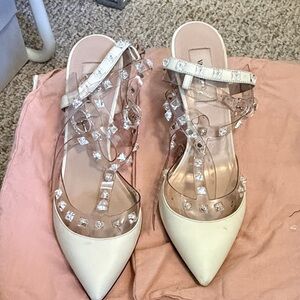 Valentino Garavani Cream and Clear Heels